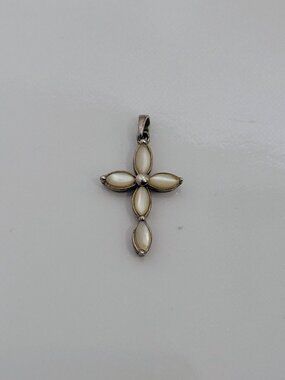 Mother of Pearl Cross Pendant on 925 Sterling Silver